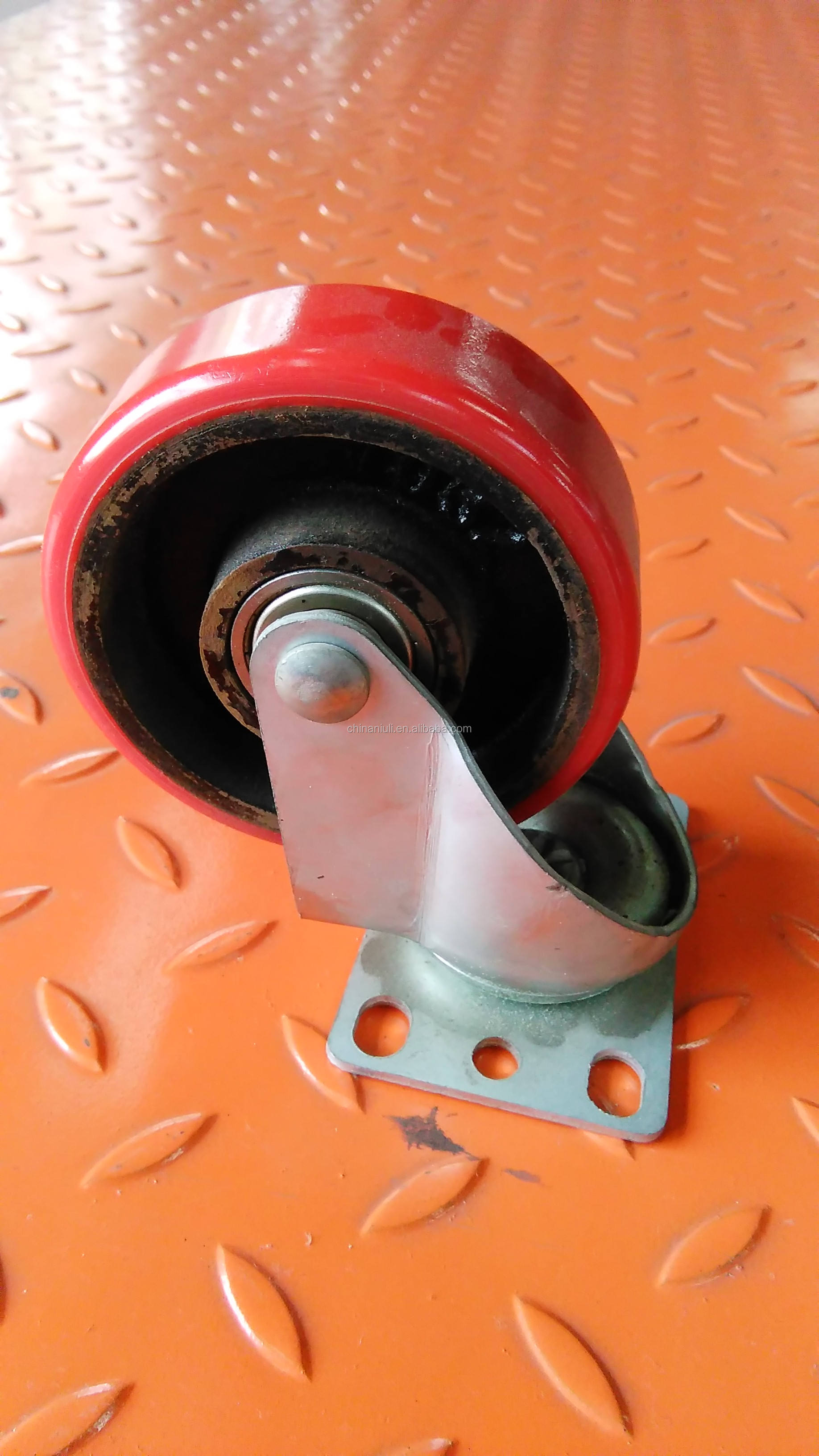 Industrial Truck Hand Cart Trolley Wheels Swivel Plate Heavy Duty PU Caster Industrial Truck Hand Cart Trolley Wheels Swivel Plate Heavy Duty PU Caster