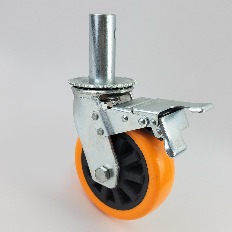 Heavy duty plastic core orange flower caster wheel (PVC)