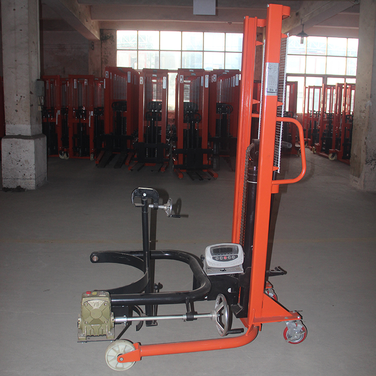 NIULI Handling Equipment Barrel Oil Drum Trolley Manual Hydraulic Oil Drum Stacker Drum Lifter with Weighing Scale