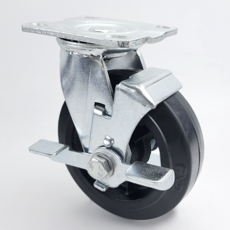 Iron core rubber B-type caster wheel