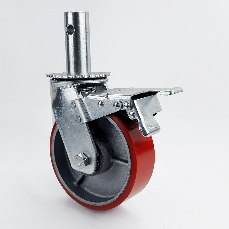 Heavy iron core flat polyurethane caster wheel