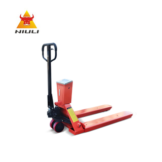 NIULI Factory Price 1 Ton 2 Ton 2500KG 3000KG Transpallet Hand Manual Scale Pallet Truck