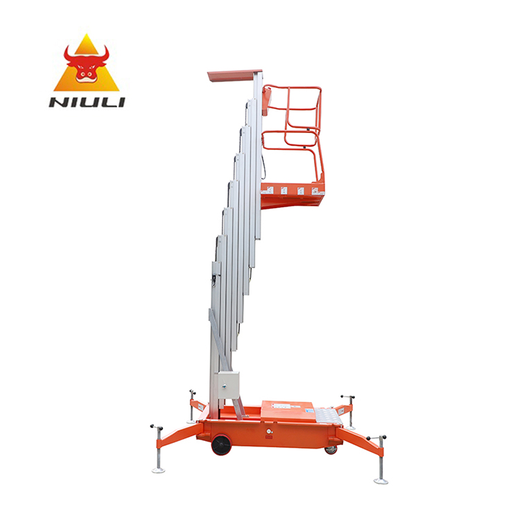 NIULI Cargo Lifter Machine Aluminium Alloy Telescopic Aerial Working Platform One Man Lift Table