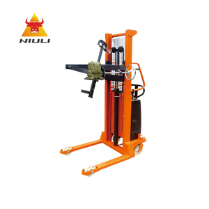 NIULI Factory Electric Oil Drum Lifter Truck Lifting Equipment Hydraulic Motorized Forklift Porter Lifter Oil Drum Stacker