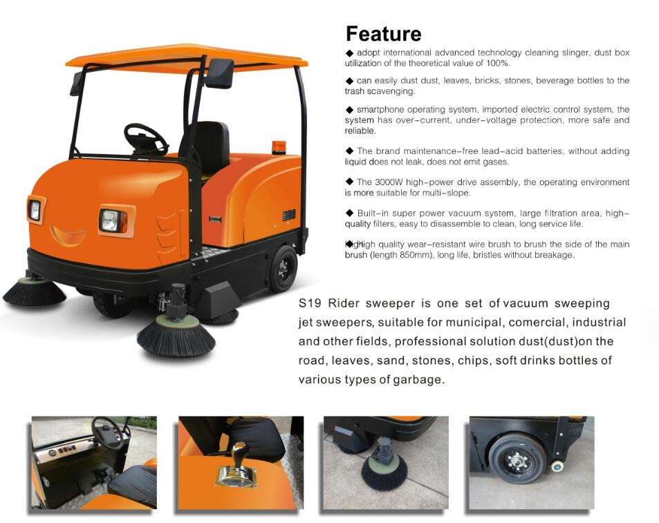 electric street sweeper cleans