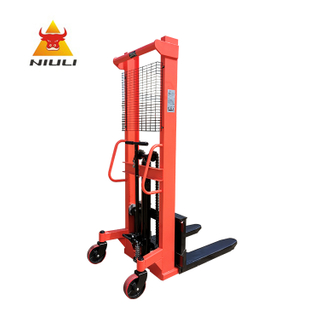 NIULI Handling Equipment Hand Pallet Stacker 1 Ton 1.6 M Lift Height Manual Type Stacker