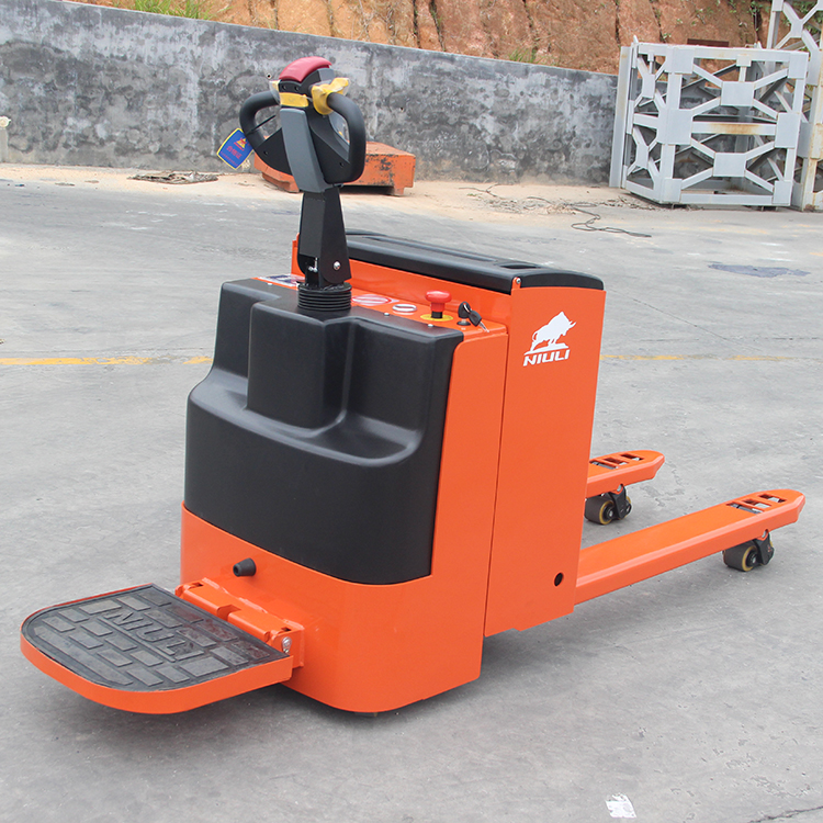NIULI Material Handling Equipment 2000kg 2500kg Hydraulic Full Electric Rider Pallet Truck for Logistic And Warehousing