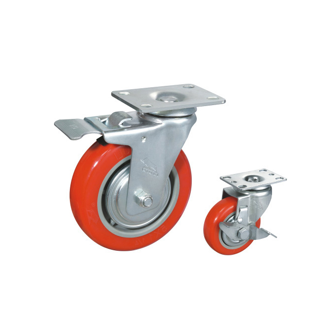 thumbnail image 2 of Nefish 5 Inch Swivel Caster Wheels Set Of 4 - Heavy Duty 2200 Lbs Capacity Polyurethane Casters With Brakes 2 of 6