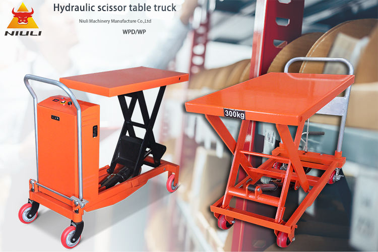 Niuli Hydraulic Foot Pump Scissor Lift Truck Trolleys Platform 350kg