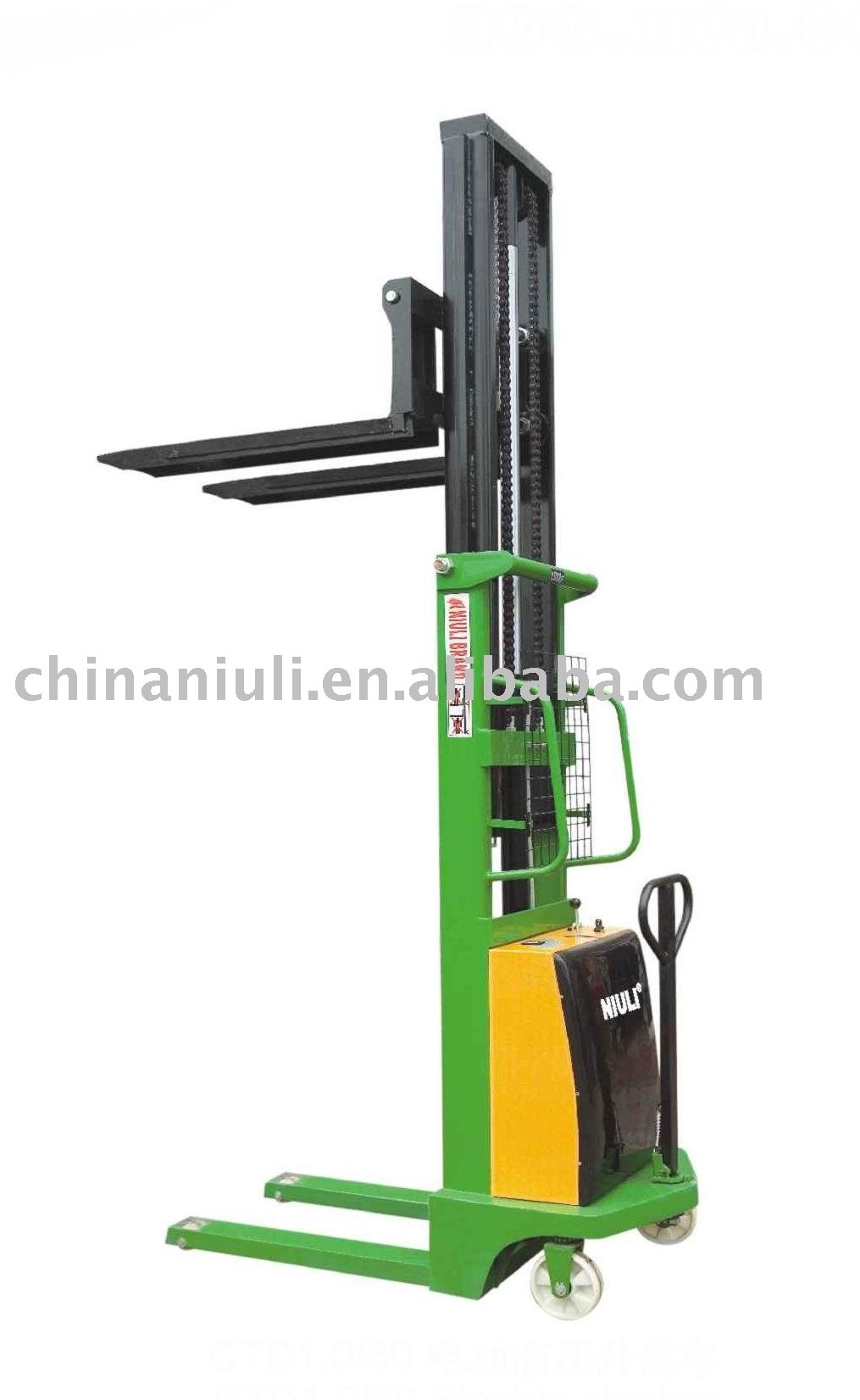 Self Loading Pallet Stacker 1.5t Reach Semi Electric Hydraulic Stacker Forklift