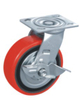 Industrial Truck Hand Cart Trolley Wheels Swivel Plate Heavy Duty PU Caster