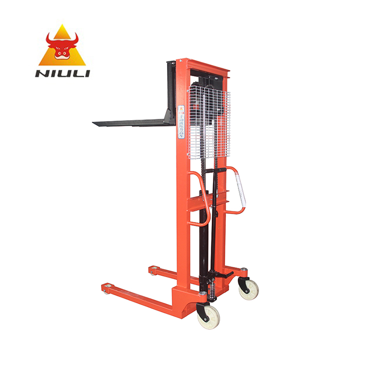 NIULI Truck Forklift Hydraulic Manual Lift Stacker Hand Lifter Pallet Stacker Manual Forklift