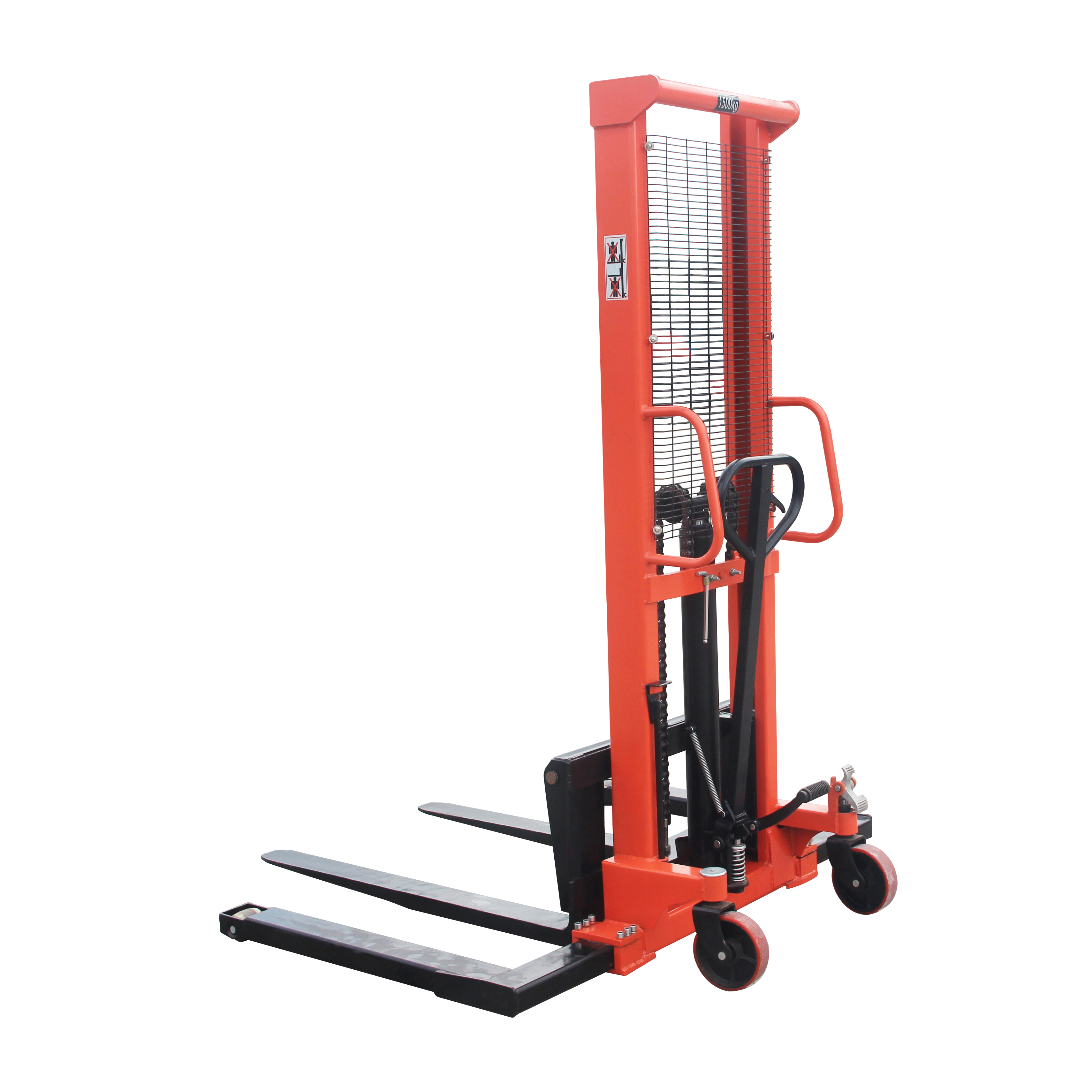 NIULI Hand Pallet Lifter Stacker Forklift Hydraulic Wide Straddle Manual Stacker with Adjustable Leg