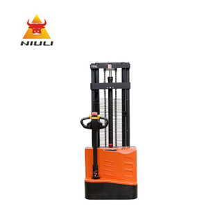 Full-electric Stacker Lift Stacker China Electric Pallet Forklift Stacker 1000kg Battery Powered Pedestrian Economic Electric