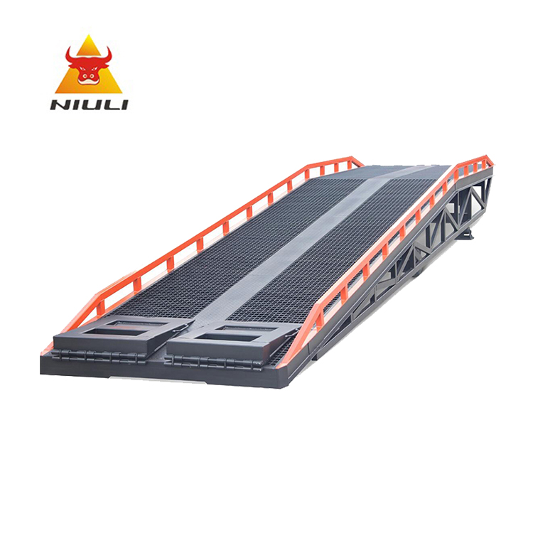 NIULI Forklift Truck Container Mobile Loading Yard Ramp with Adjustable Height Leg