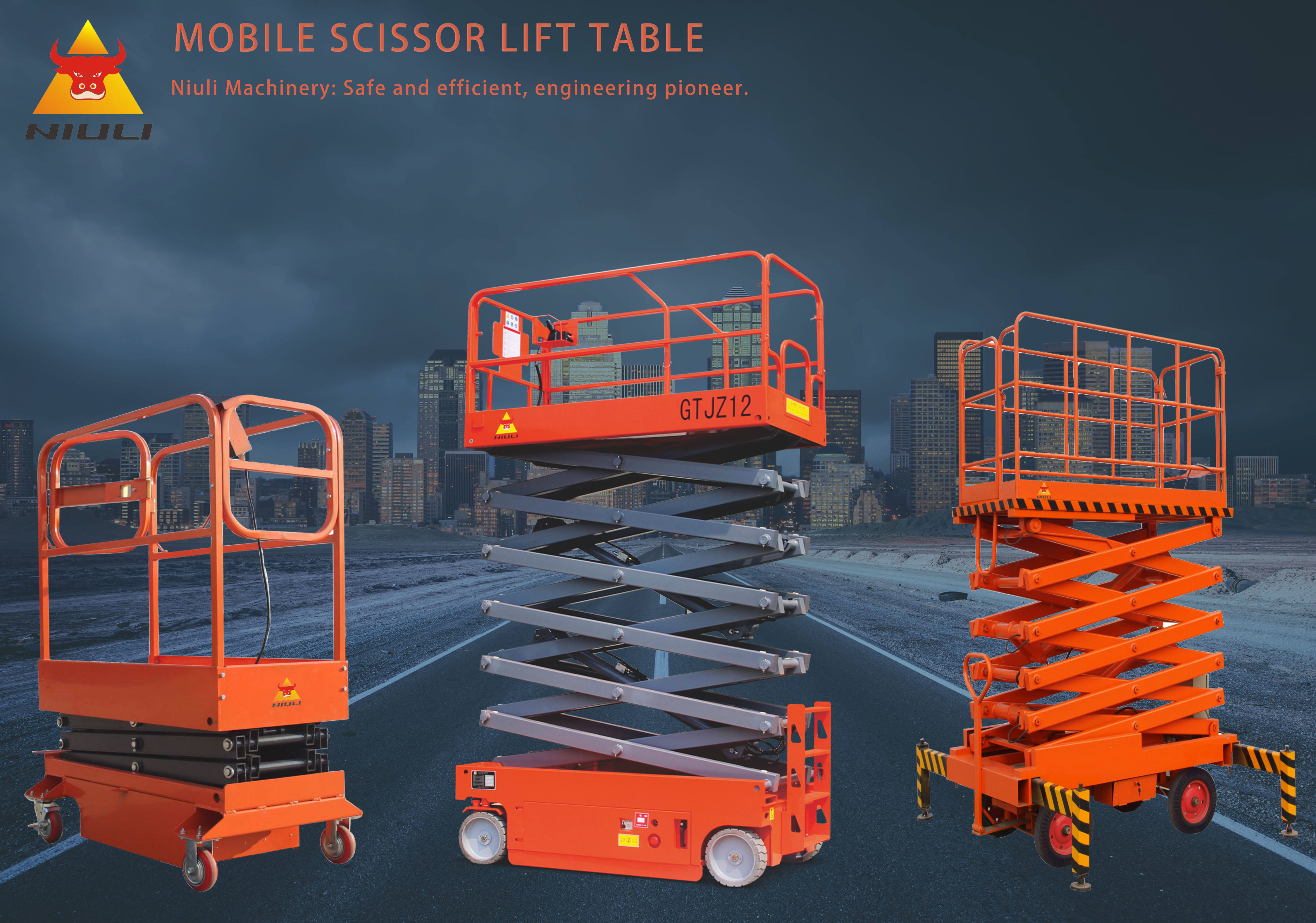 NIULI Electric Selfpropelled Scissor Car Lift Aerial Work Platform