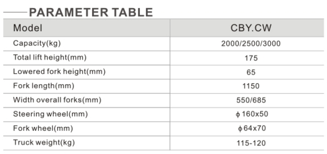 CBY-CW Electric Pallet Truck With Scale